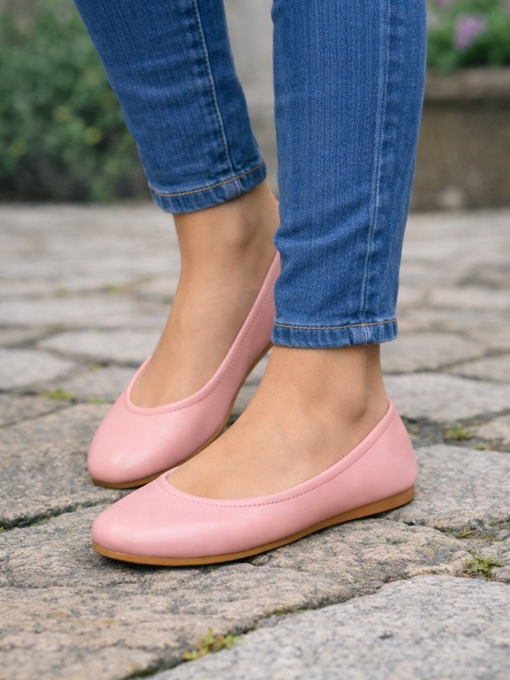 Antonio Melani Pink Ballet Flats Women’s Leather Slip‑On Size 9M